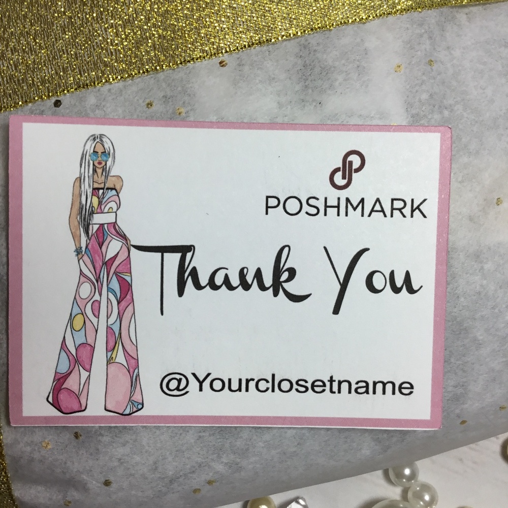 Thank You Cards,100  New Thank You Customers Card / Retro  Palazo pants Pattern